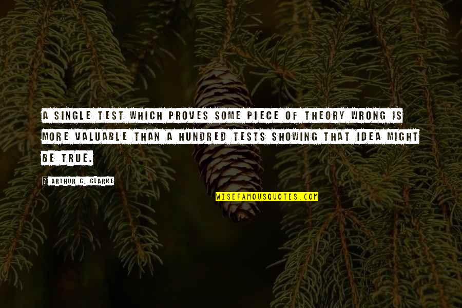 Worrior Quotes By Arthur C. Clarke: A single test which proves some piece of Worrior Quotes By Arthur C. Clarke: A single test which proves some piece of