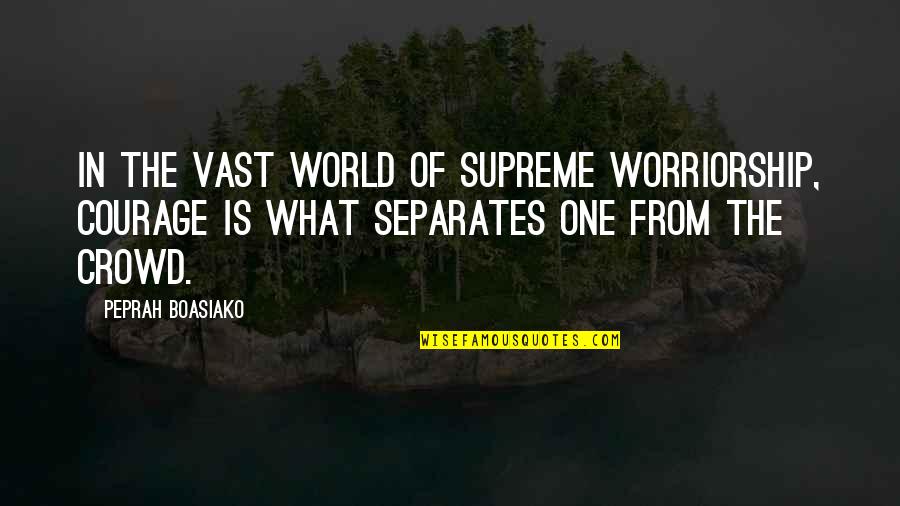 Worriorship Quotes By Peprah Boasiako: In the vast world of supreme worriorship, courage