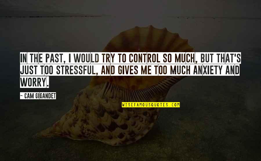 Worry And Anxiety Quotes By Cam Gigandet: In the past, I would try to control