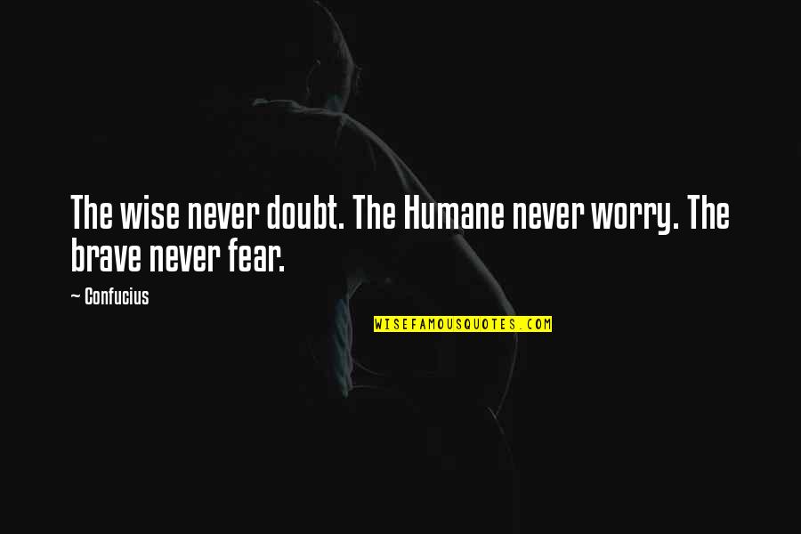 Worry Fear Quotes By Confucius: The wise never doubt. The Humane never worry.
