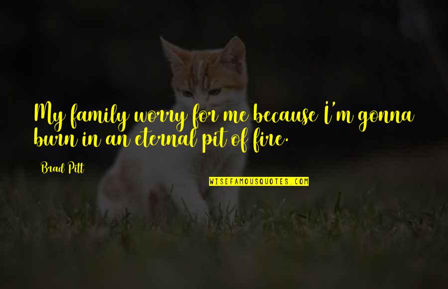 Worry Quotes By Brad Pitt: My family worry for me because I'm gonna