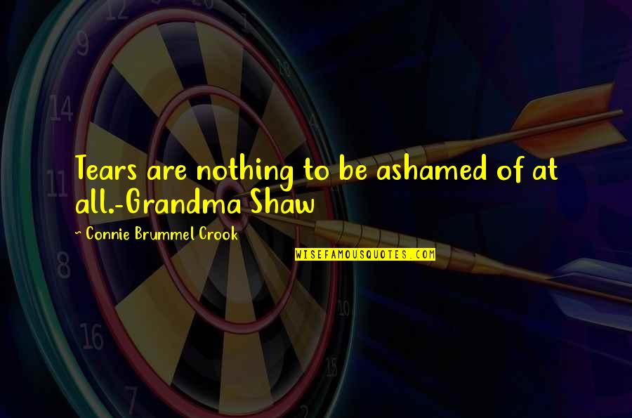 Worrying About Tomorrow Quotes By Connie Brummel Crook: Tears are nothing to be ashamed of at