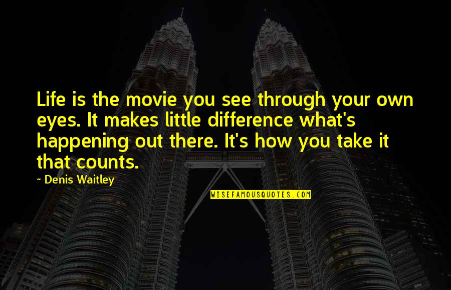 Worrying And God Quotes By Denis Waitley: Life is the movie you see through your