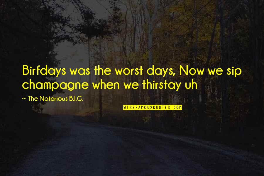 Worst Days Quotes By The Notorious B.I.G.: Birfdays was the worst days, Now we sip