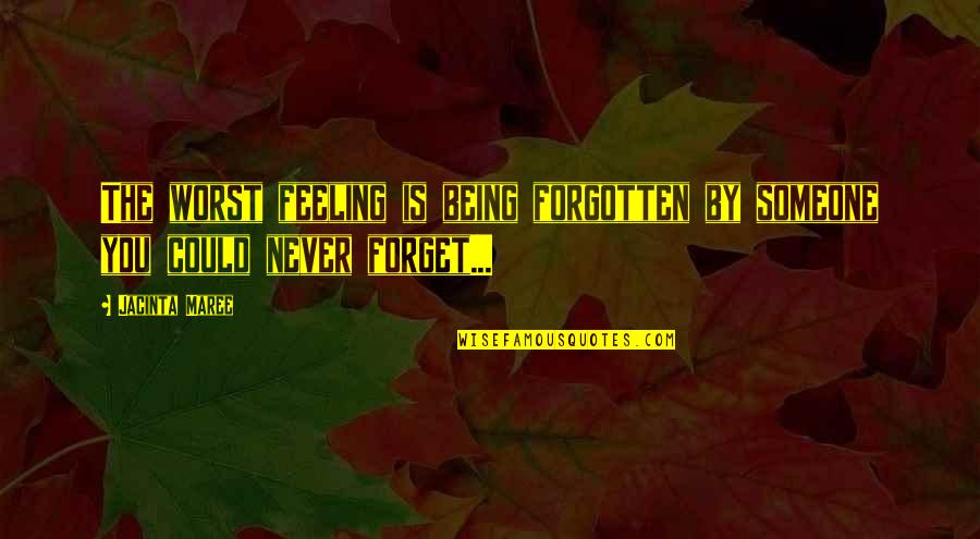 Worst Feeling Ever Quotes By Jacinta Maree: The worst feeling is being forgotten by someone
