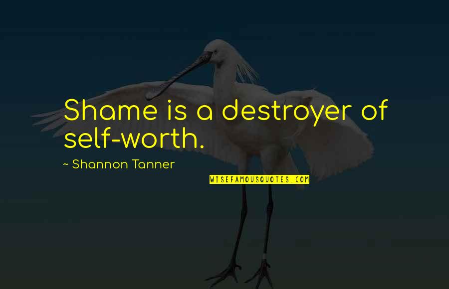 Worth Is Quotes By Shannon Tanner: Shame is a destroyer of self-worth.