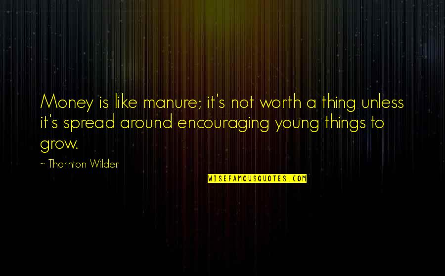 Worth More Than Money Quotes By Thornton Wilder: Money is like manure; it's not worth a