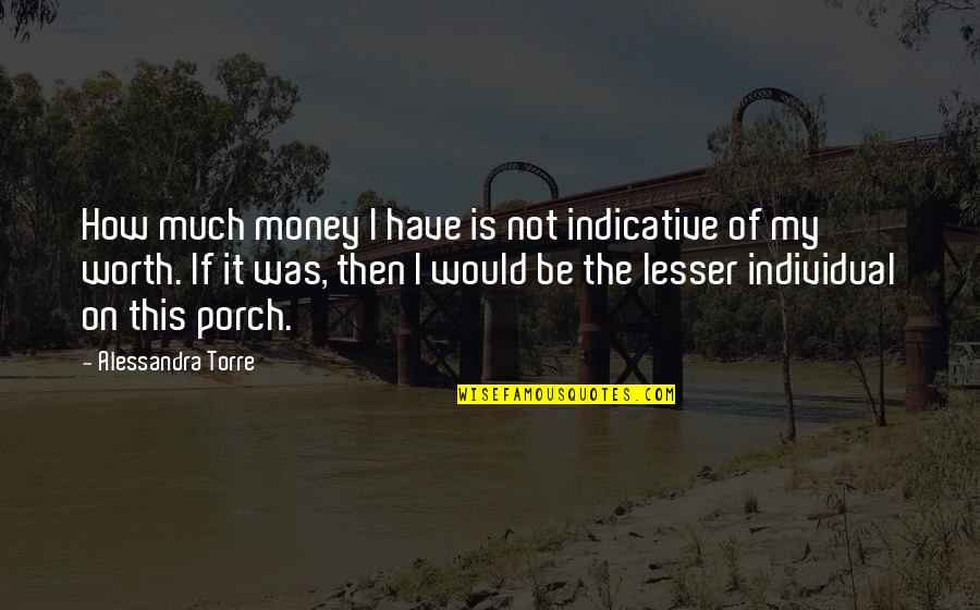 Worth Of Individual Quotes By Alessandra Torre: How much money I have is not indicative