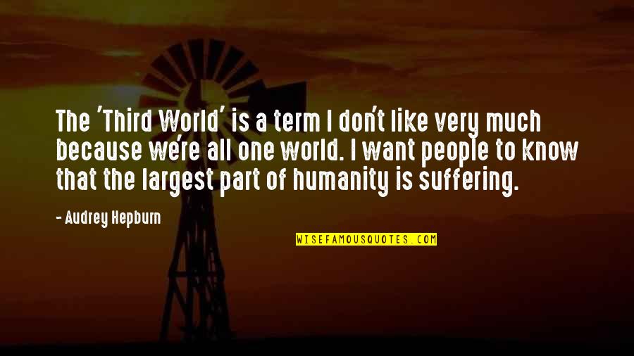 Worth Repeating Quotes By Audrey Hepburn: The 'Third World' is a term I don't