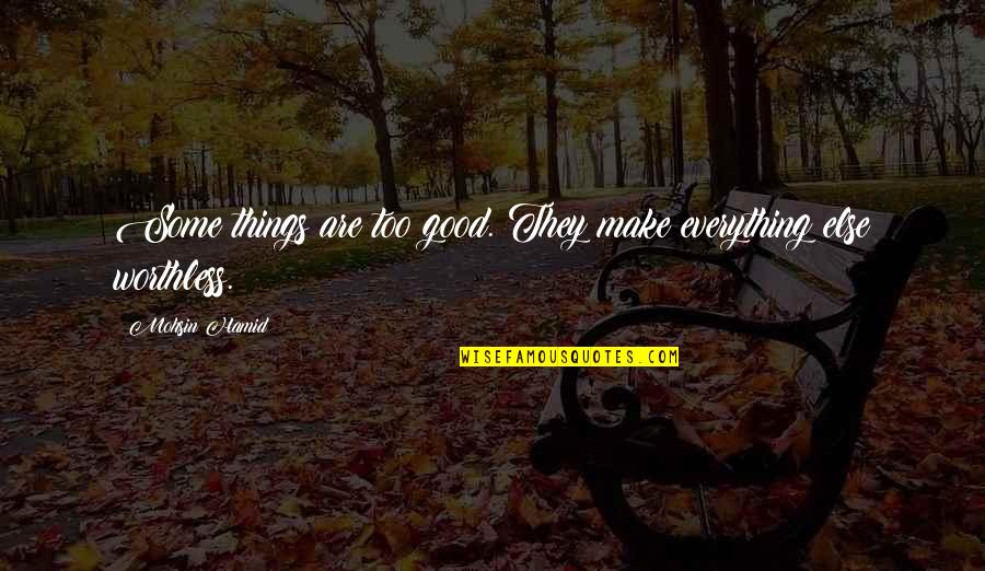 Worthiness Quotes And Quotes By Mohsin Hamid: Some things are too good. They make everything