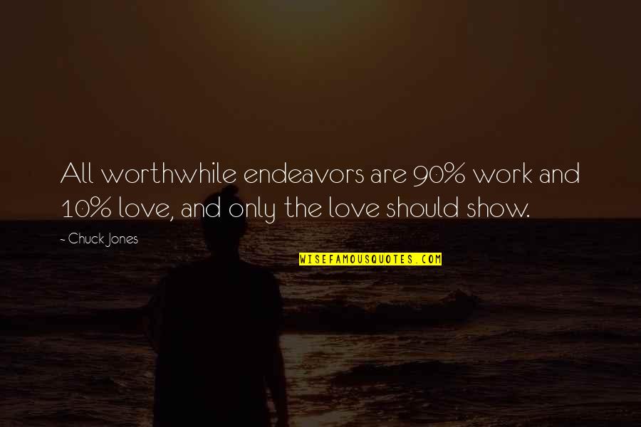 Worthwhile Work Quotes By Chuck Jones: All worthwhile endeavors are 90% work and 10% Worthwhile Work Quotes By Chuck Jones: All worthwhile endeavors are 90% work and 10%