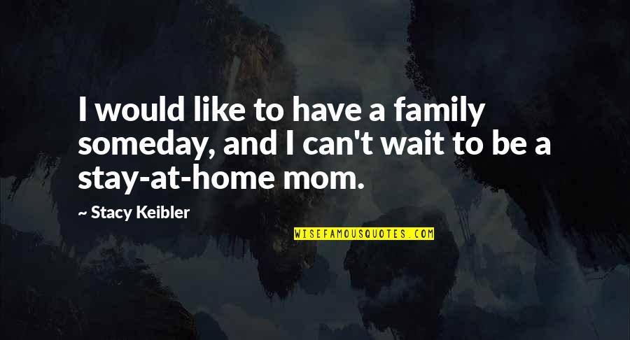 Would Be Mom Quotes By Stacy Keibler: I would like to have a family someday,