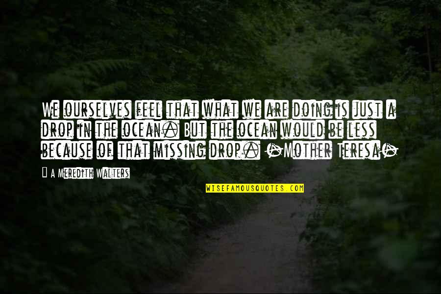Would Be Mother Quotes By A Meredith Walters: We ourselves feel that what we are doing Would Be Mother Quotes By A Meredith Walters: We ourselves feel that what we are doing