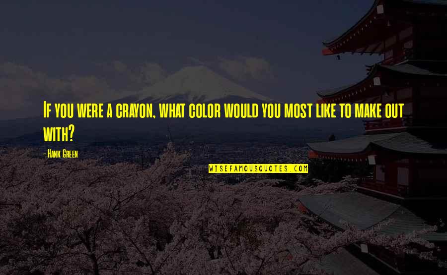 Would You Like You Quotes By Hank Green: If you were a crayon, what color would
