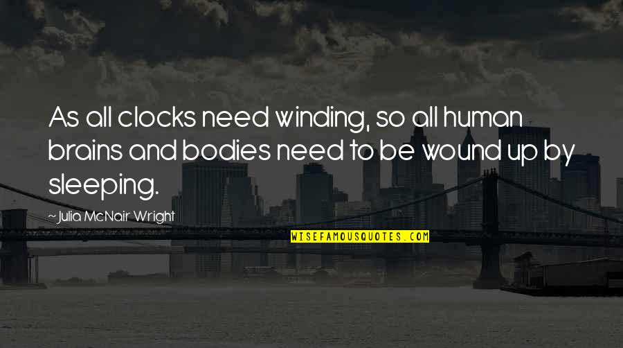 Wound Quotes By Julia McNair Wright: As all clocks need winding, so all human Wound Quotes By Julia McNair Wright: As all clocks need winding, so all human