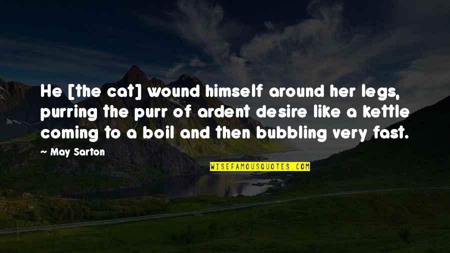 Wound Quotes By May Sarton: He [the cat] wound himself around her legs,