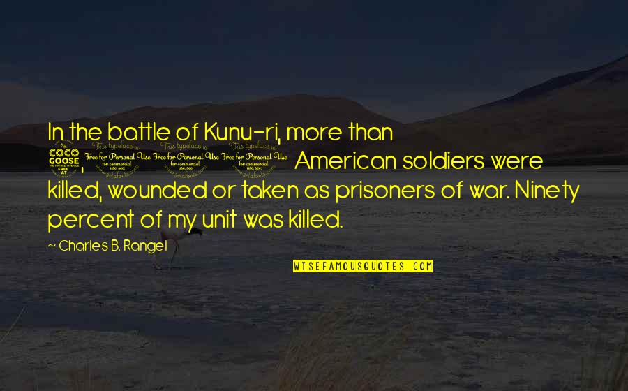 Wounded Soldiers Quotes By Charles B. Rangel: In the battle of Kunu-ri, more than 5,000