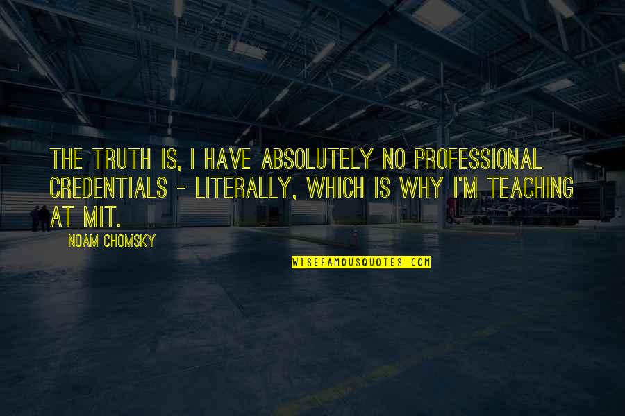 Wounded Spirit Quotes By Noam Chomsky: The truth is, I have absolutely no professional