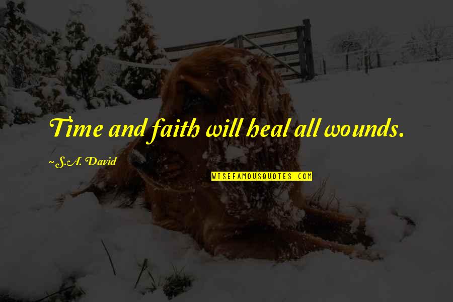 Wounds Heal Quotes By S.A. David: Time and faith will heal all wounds.