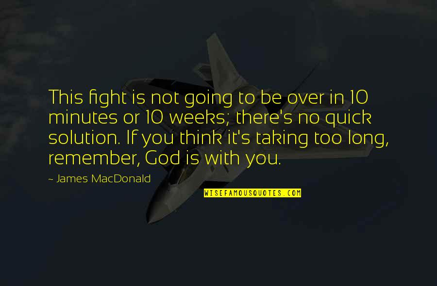 Wow Love Quotes By James MacDonald: This fight is not going to be over Wow Love Quotes By James MacDonald: This fight is not going to be over