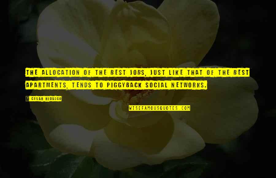 Woysl Quotes By Cesar Hidalgo: The allocation of the best jobs, just like