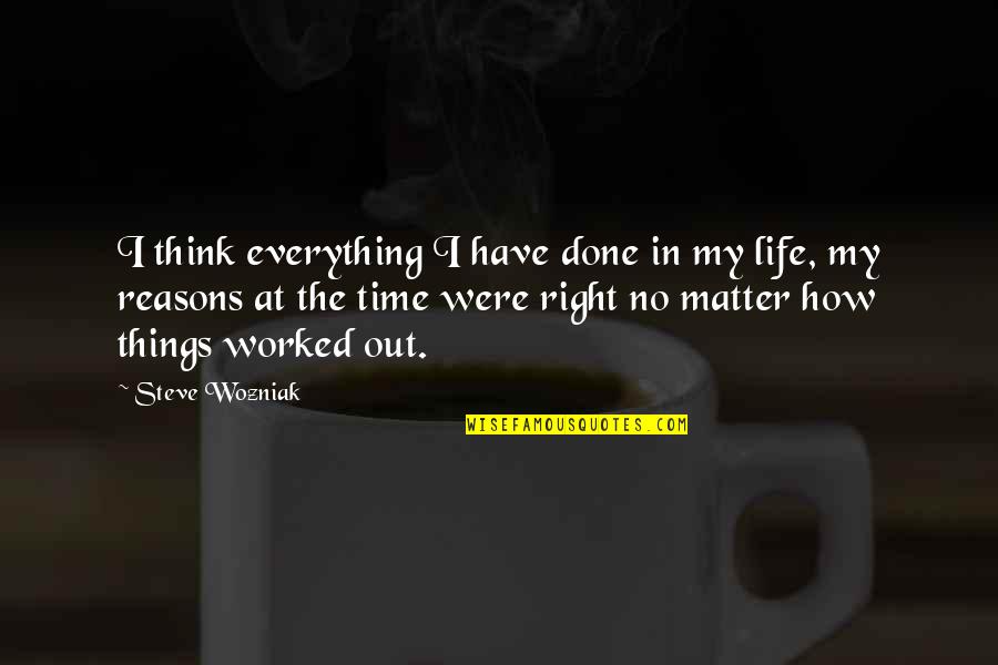 Wozniak In Steve Quotes By Steve Wozniak: I think everything I have done in my Wozniak In Steve Quotes By Steve Wozniak: I think everything I have done in my