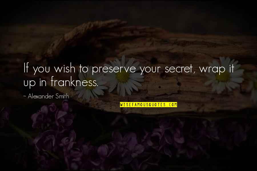 Wrap Quotes By Alexander Smith: If you wish to preserve your secret, wrap