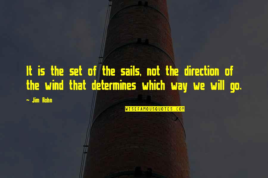 Wrapped Up In Self Quotes By Jim Rohn: It is the set of the sails, not