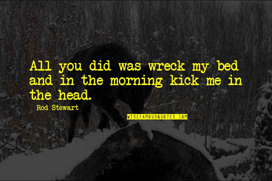 Wreck Me Quotes By Rod Stewart: All you did was wreck my bed and