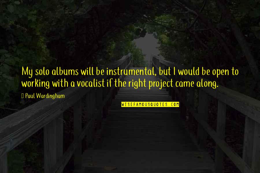 Wrenlike Quotes By Paul Wardingham: My solo albums will be instrumental, but I