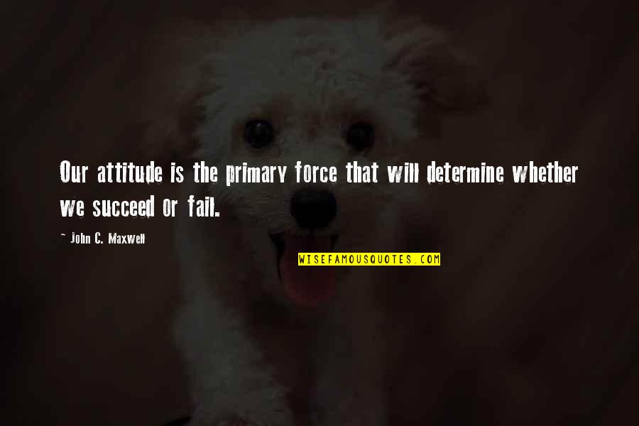 Wrestling Quotes By John C. Maxwell: Our attitude is the primary force that will