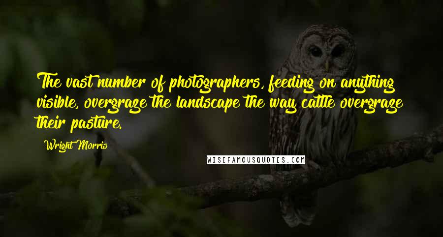 Wright Morris quotes: The vast number of photographers, feeding on anything visible, overgraze the landscape the way cattle overgraze their pasture.