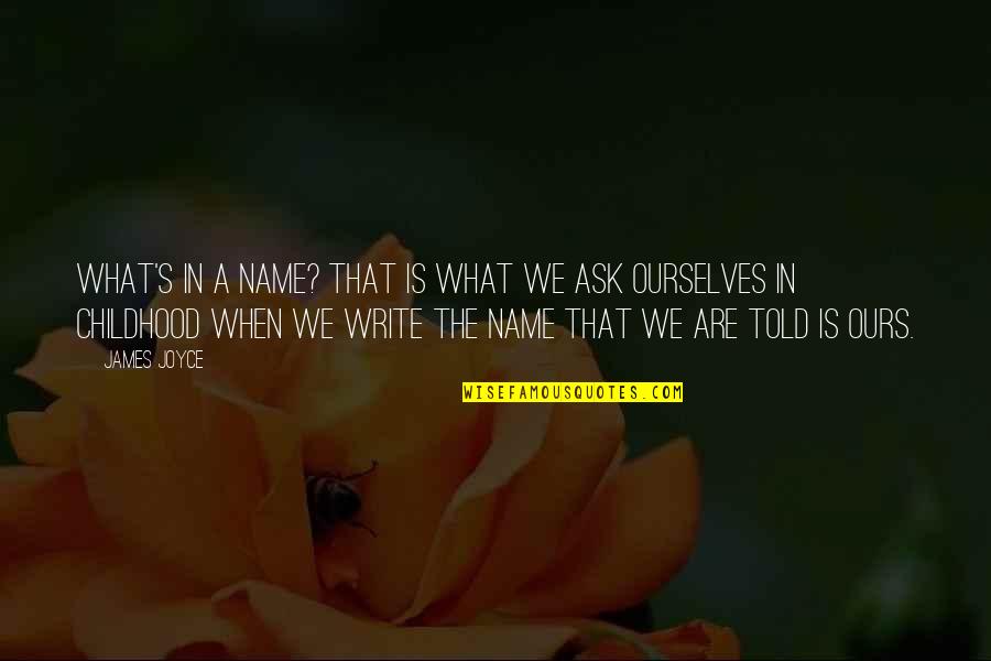 Write Name In Quotes By James Joyce: What's in a name? That is what we