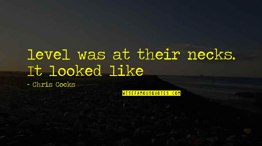 Writer Andre Quotes By Chris Cocks: level was at their necks. It looked like Writer Andre Quotes By Chris Cocks: level was at their necks. It looked like