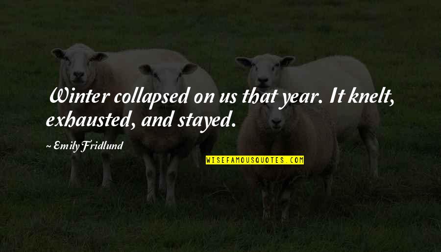Writer Goals Quotes By Emily Fridlund: Winter collapsed on us that year. It knelt,
