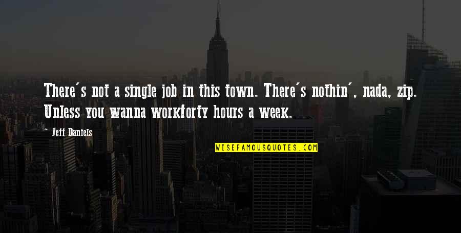 Writer S Pain Quotes By Jeff Daniels: There's not a single job in this town.
