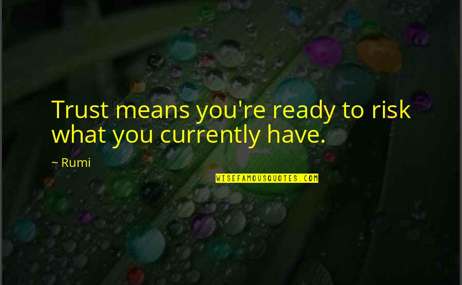 Writerly Typewriters Quotes By Rumi: Trust means you're ready to risk what you