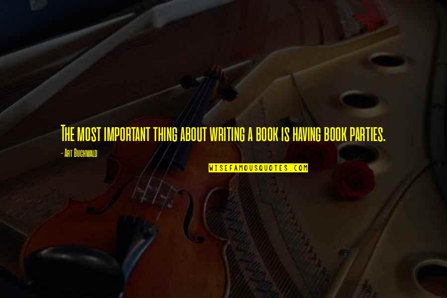 Writing A Book Quotes By Art Buchwald: The most important thing about writing a book