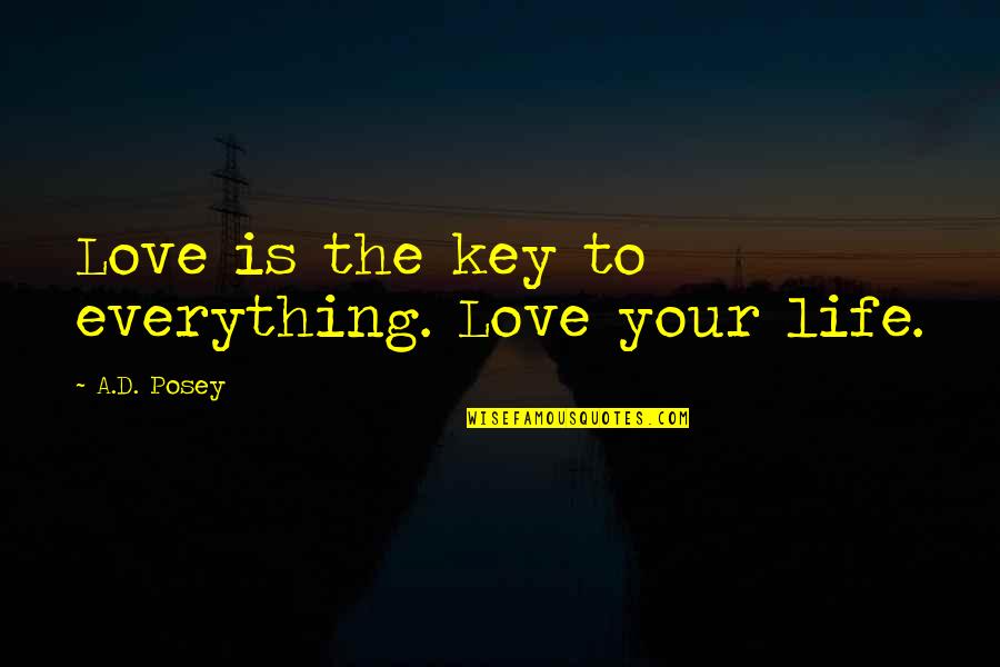Writing A Love Story Quotes By A.D. Posey: Love is the key to everything. Love your