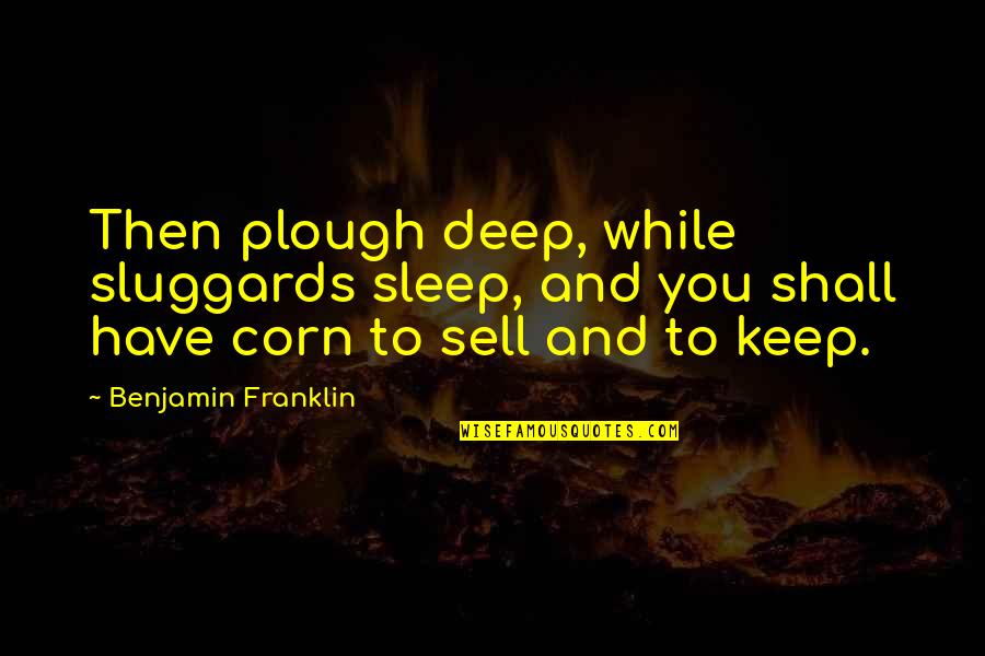 Writing About Feelings Quotes By Benjamin Franklin: Then plough deep, while sluggards sleep, and you Writing About Feelings Quotes By Benjamin Franklin: Then plough deep, while sluggards sleep, and you