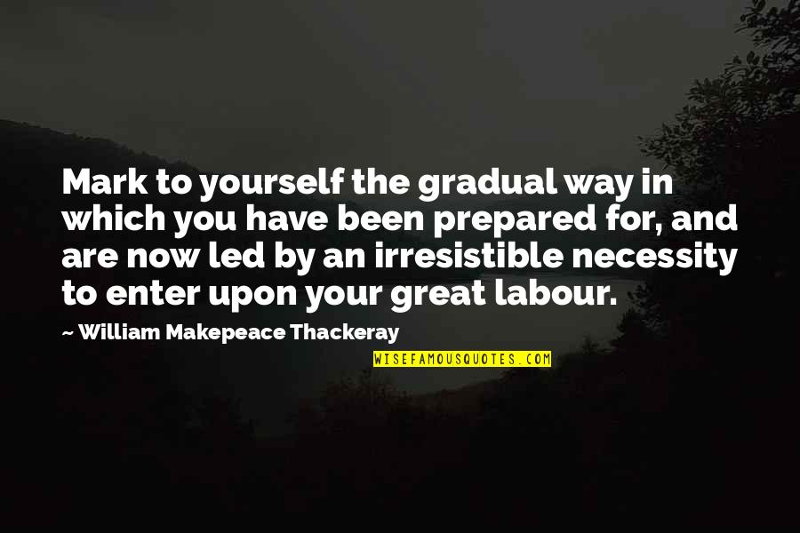 Writing By Writers Quotes By William Makepeace Thackeray: Mark to yourself the gradual way in which