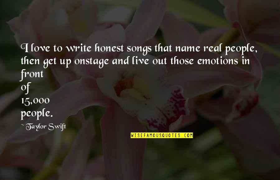 Writing Emotions Quotes By Taylor Swift: I love to write honest songs that name Writing Emotions Quotes By Taylor Swift: I love to write honest songs that name