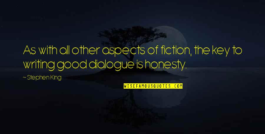 Writing Good Quotes By Stephen King: As with all other aspects of fiction, the
