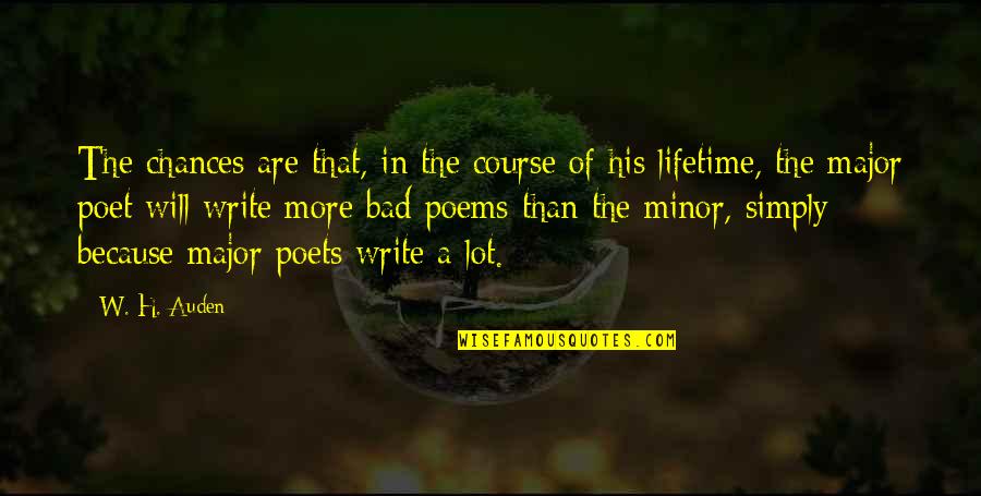 Writing Poems Quotes By W. H. Auden: The chances are that, in the course of