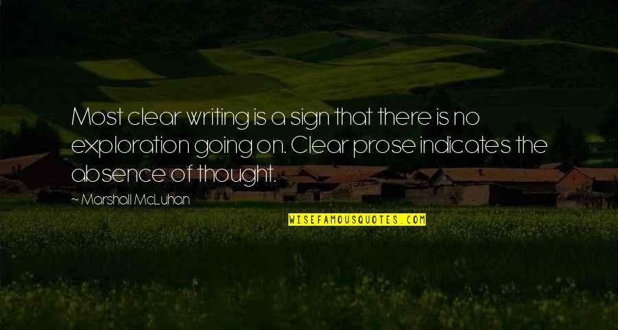 Writing Prose Quotes By Marshall McLuhan: Most clear writing is a sign that there