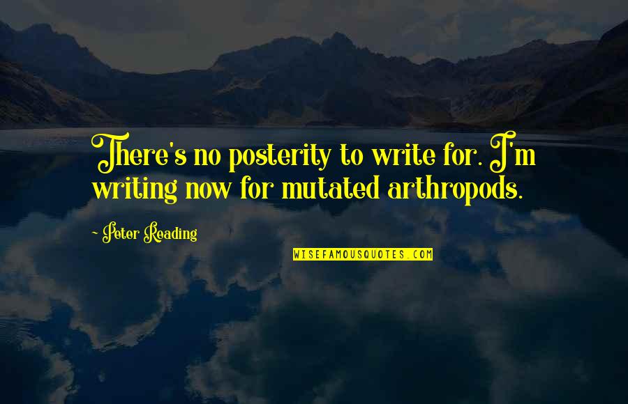 Writing Reading Quotes By Peter Reading: There's no posterity to write for. I'm writing