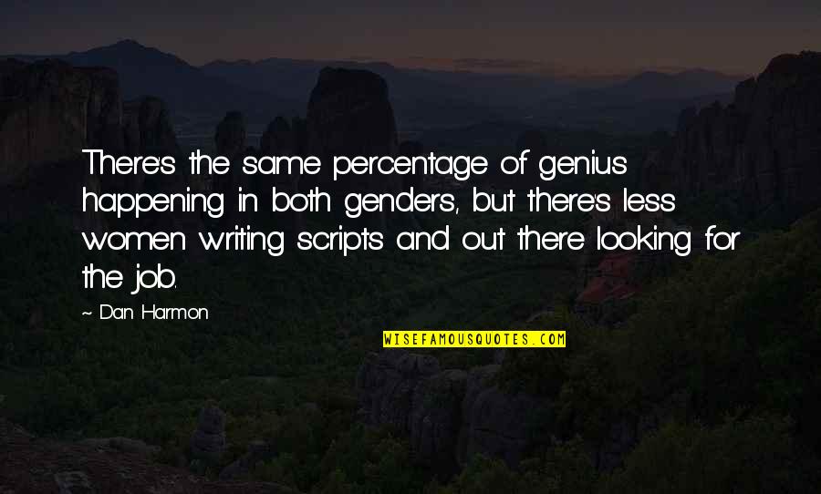 Writing Scripts Quotes By Dan Harmon: There's the same percentage of genius happening in