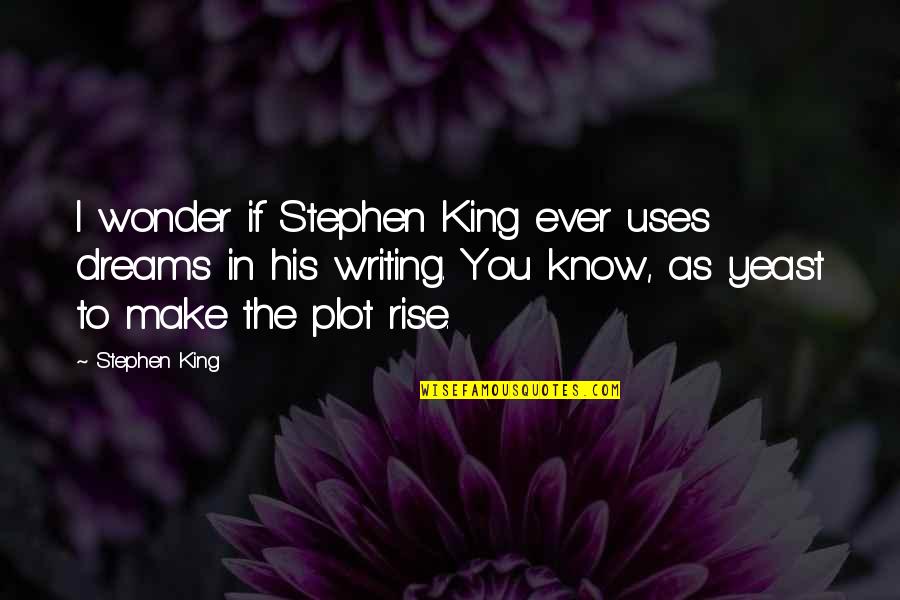 Writing Stephen King Quotes By Stephen King: I wonder if Stephen King ever uses dreams