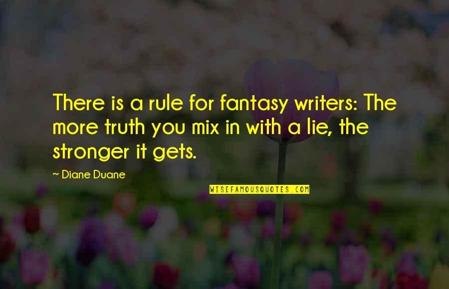 Writing The Truth Quotes By Diane Duane: There is a rule for fantasy writers: The