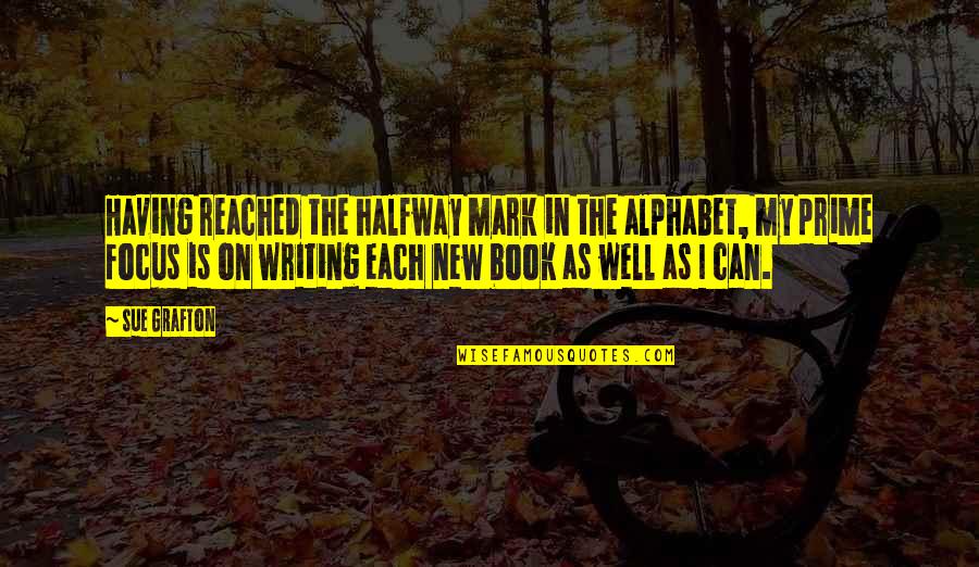 Writing Well Quotes By Sue Grafton: Having reached the halfway mark in the alphabet,